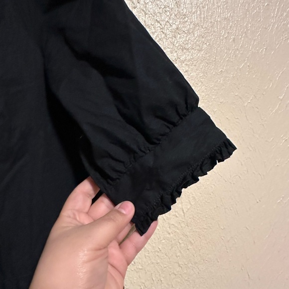 J. Crew Black Ruffle Neck Tiered Popover Dress Size Small - Picture 6 of 11